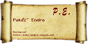 Pakó Endre névjegykártya